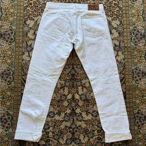 RRL slim straight white selvedge jeans
